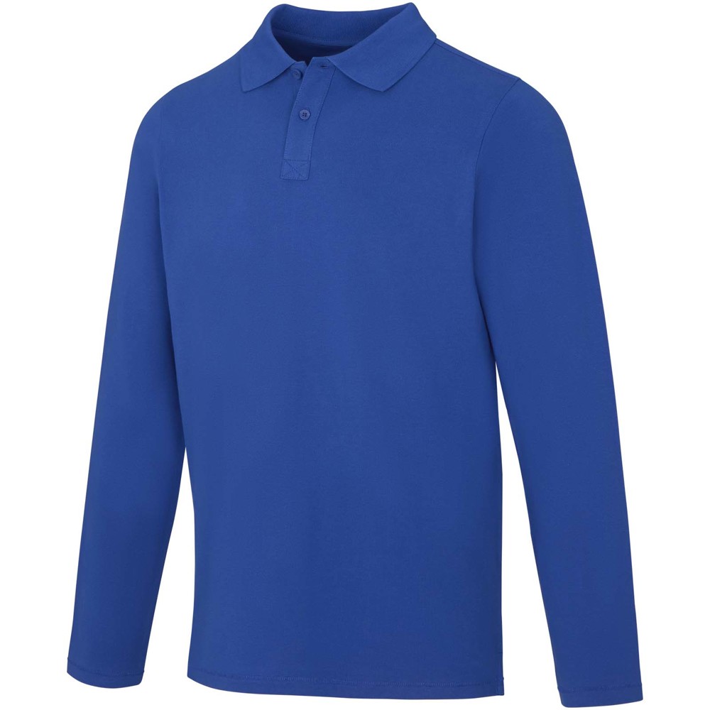 Calgary 180 g/m² Langarm Poloshirt für Herren - Blau