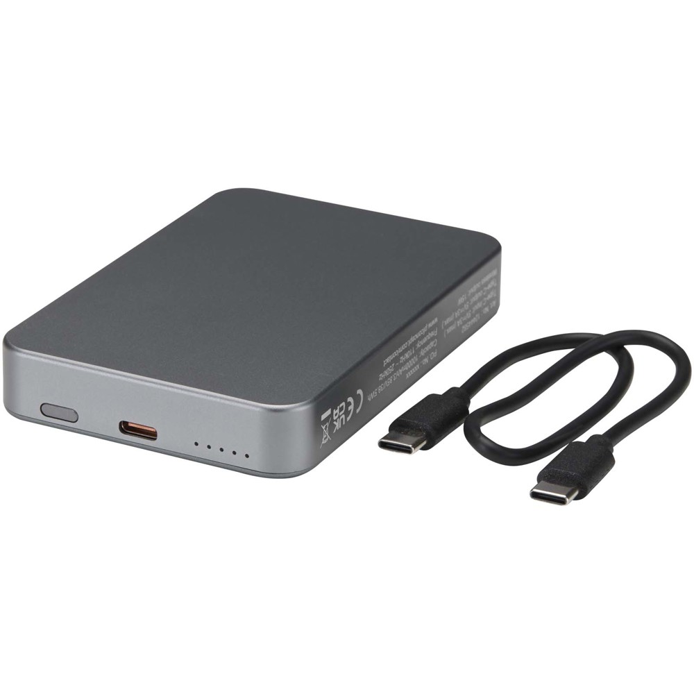Avis 10.000 mAh RCS Powerbank aus recyceltem Aluminium mit Magnetfunktion 