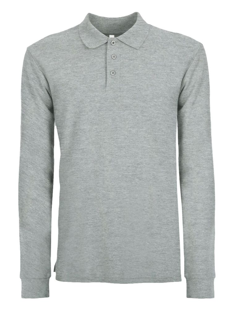 BS Evolution Langarm Polo, 180 gr/m² - Grau-meliert (PMS Cool Grey 7C)