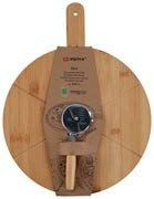 ALPINA Pizza Board Ø34cm With Knife- Braun