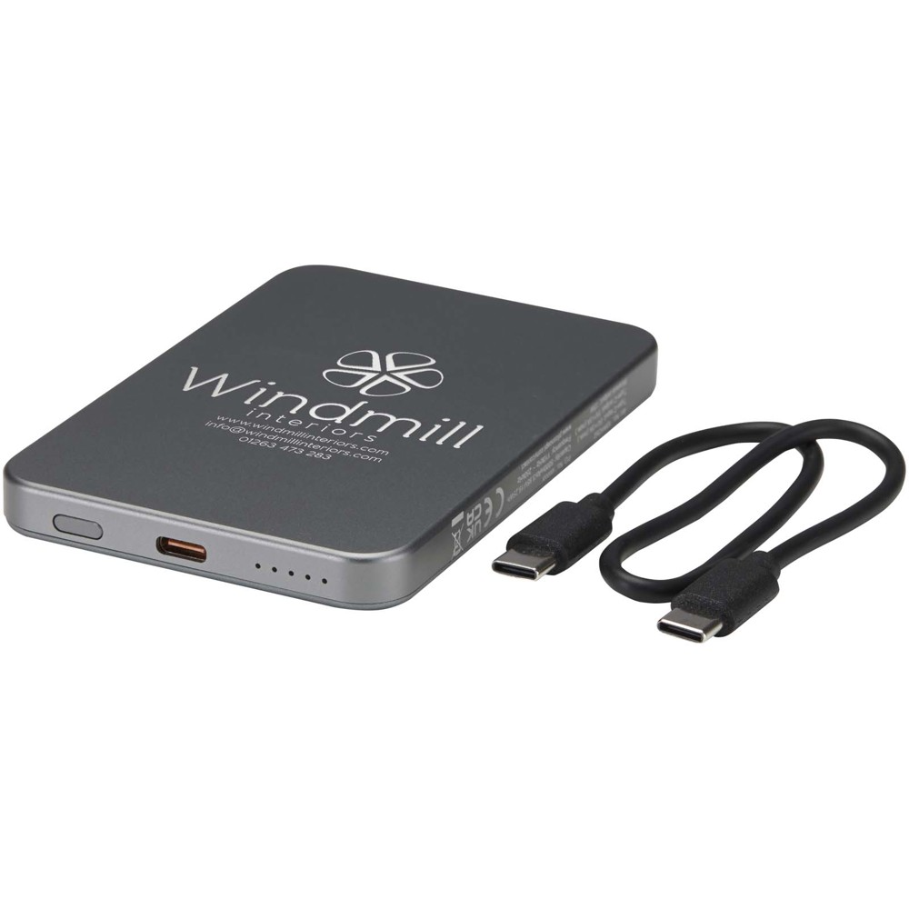 Avis 5000 mAh RCS Powerbank aus recyceltem Aluminium mit Magnetfunktion 