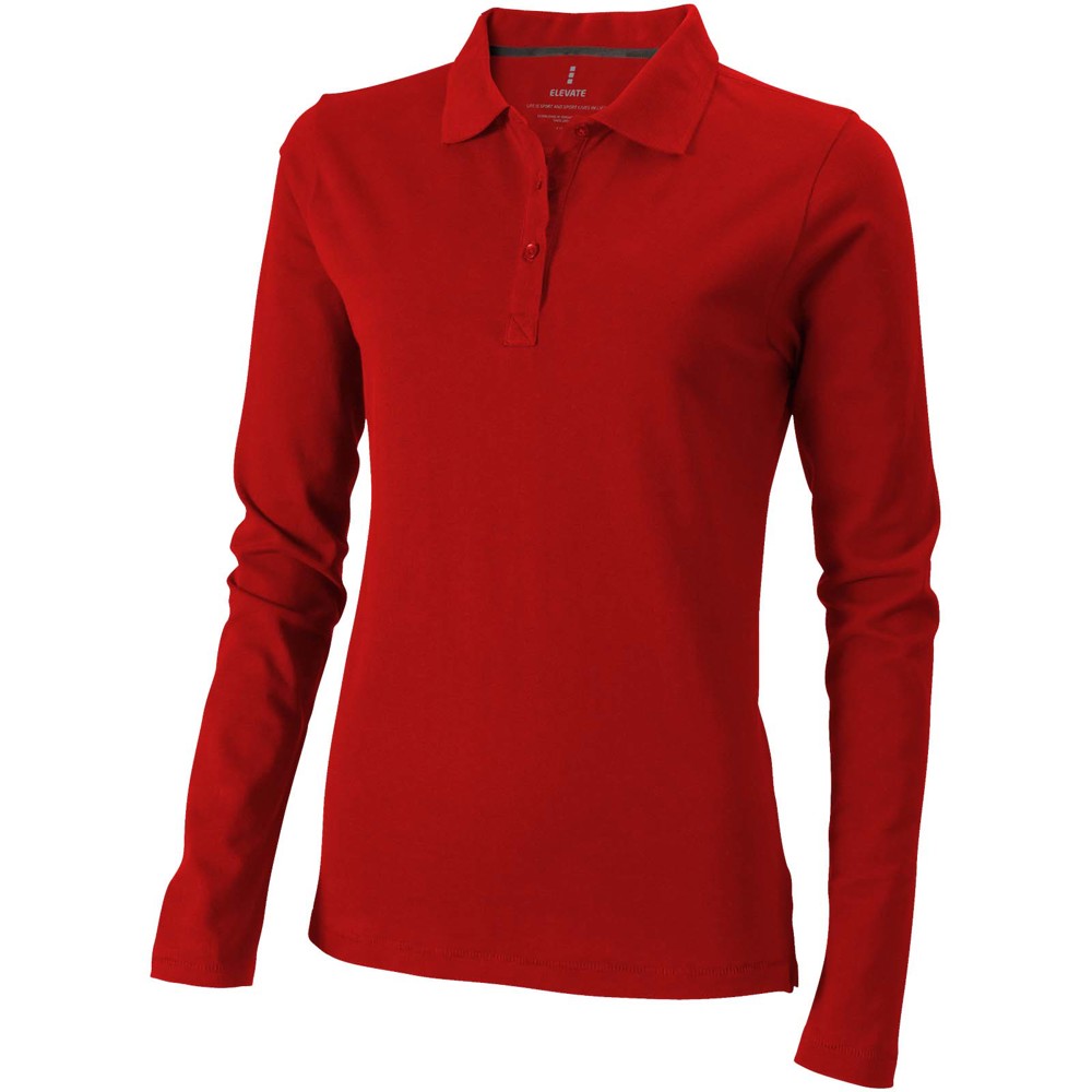 Calgary 180 g/m² Langarm Poloshirt für Damen - Rot